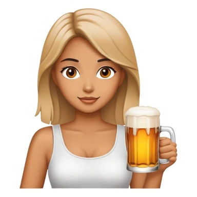 beautiful girl with beer sticker