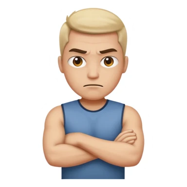 Mad face with arms crossed sticker