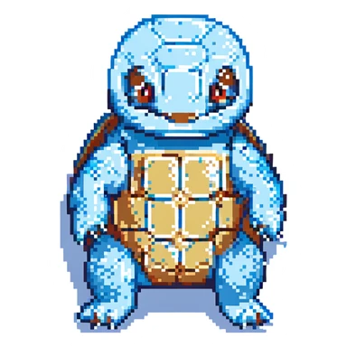 pixel art Squirtle, classic Pokémon style sticker