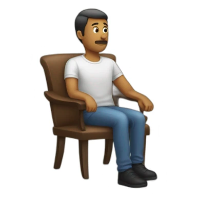 Waiting in a chair sticker