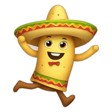 Happy mexican taco dancing sticker