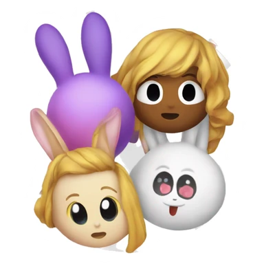 viviz K-pop group logo being he’d by a bunny  sticker