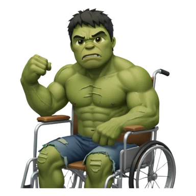 hulk   on wheelchair  sticker
