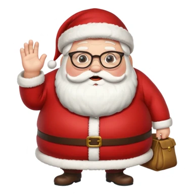 Fat santa with glasses full body 
 sticker