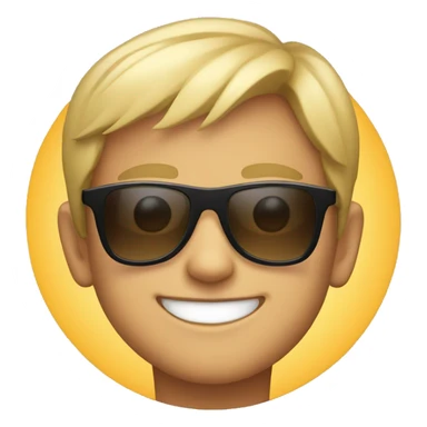 smiling boy in sunglasses sticker
