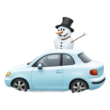 car making a snowman  sticker