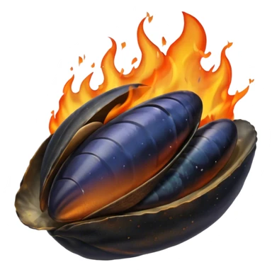 mussel on fire sticker