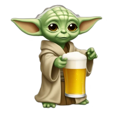 Bébé yoda qui boit une bière sticker