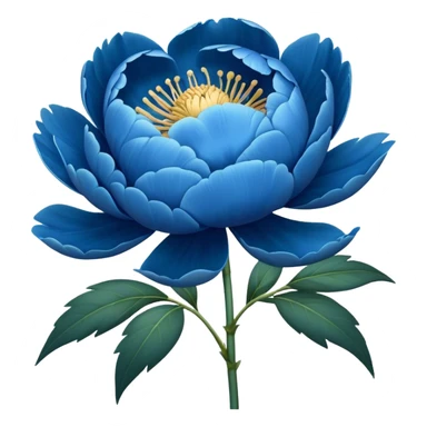 single blue Peony, straight stem sticker