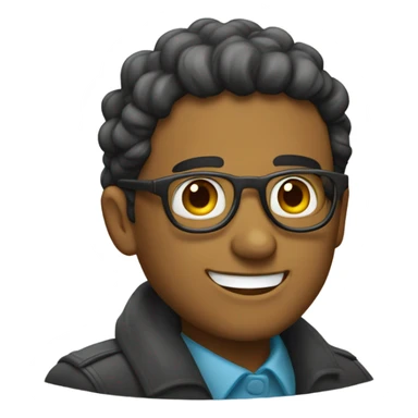 birete y lentes pelo largo sonriente sticker