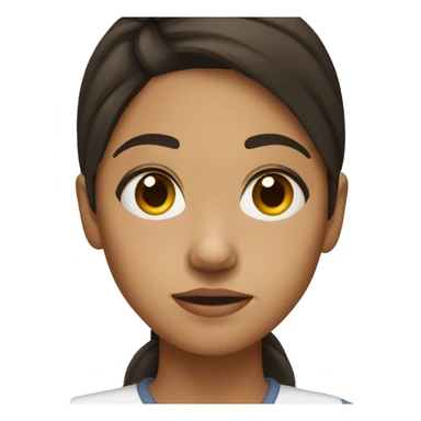 Upset Light skin Hispanic female with dark brown hair  sticker