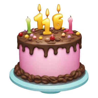 16 Birthday cake sticker
