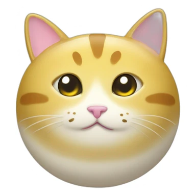 gold rice cake mochi cat sticker