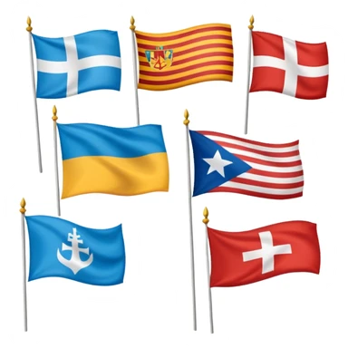 Generate a galician flag, a basque flag, a catalan flag, a breton flag, a corsican flag, a occitan flag, a samis flag and a Québec flag sticker