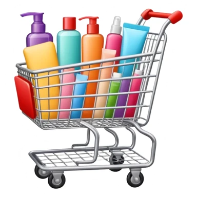 shopping cart full of beauty products sticker