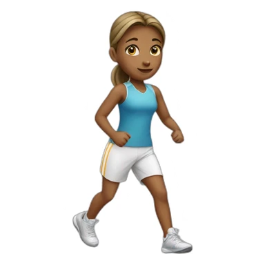 girl goes in for sports sticker