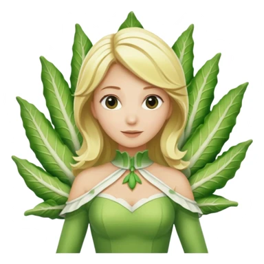 Femme blonde 👩🏼 déguisée en costume d’endive géante  sticker