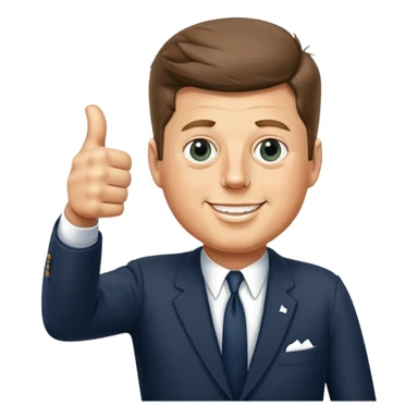 John F Kennedy thumbs up sticker