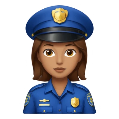 police woman with brown hair sticker