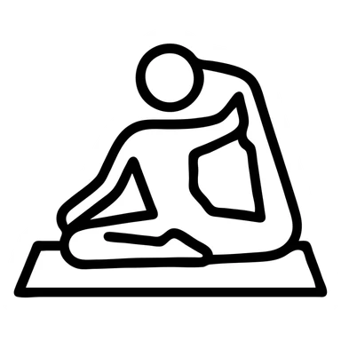 icon on the theme of yoga towel classes. image of a person in asana pose sticker