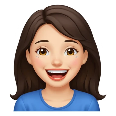 Brunette girl crying with laughter sticker