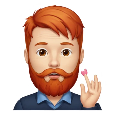 Man with red beard, blow kiss  sticker