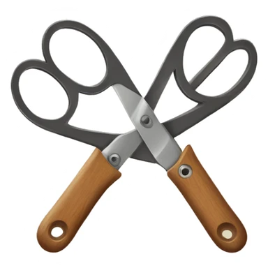 Scissor with wood handle sticker