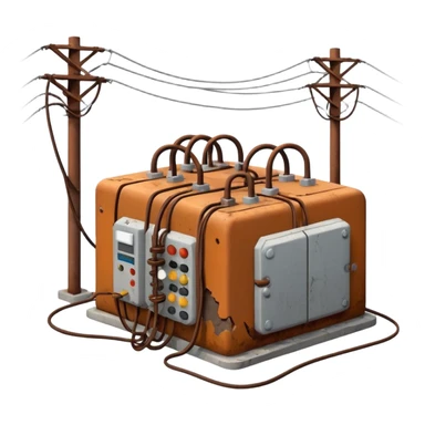 a collapsed electrical substation sticker