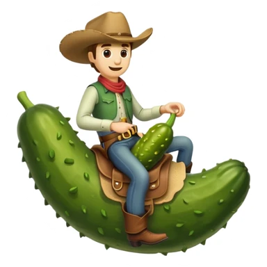 Cowboy riding a pickle sticker
