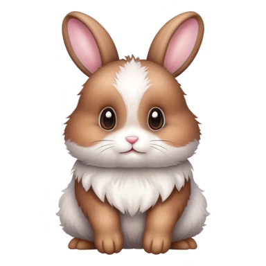 A super cute bunny brown and white sticker