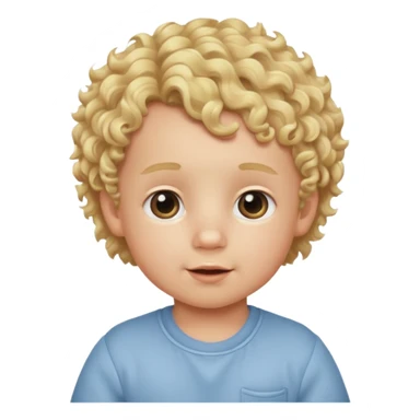 Make a cute baby boy with blonde curly hair  sticker