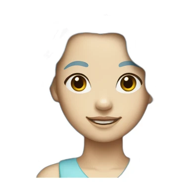 merlion woman light blue hair sticker