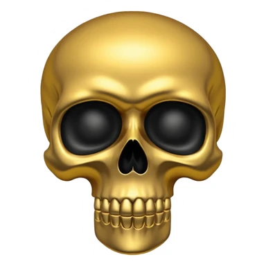💀 gold skull bottom half and black top half  sticker