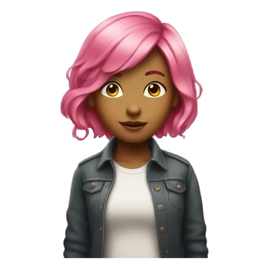 Pink hair girl proud sticker