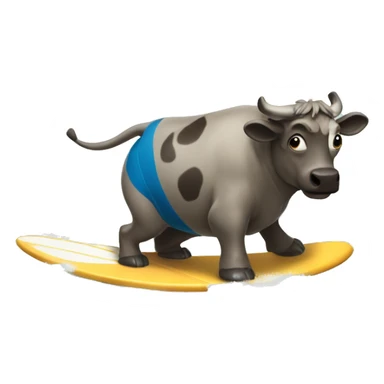 Una vaca surfeando sticker