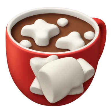 A red cup of cocoa and mallows sticker