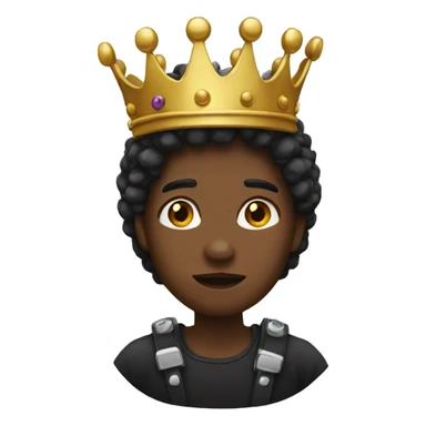 black trouble emoji with crown sticker