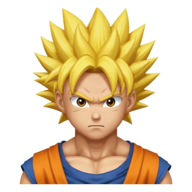Goku's transformation with yellow hair emoji sticker
