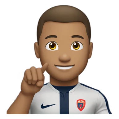 mbappe saying yes with hand sticker