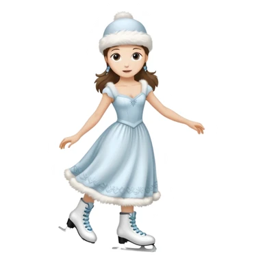 Victorian ice skater sticker