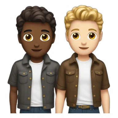 2 white gay boys with brown hair sticker