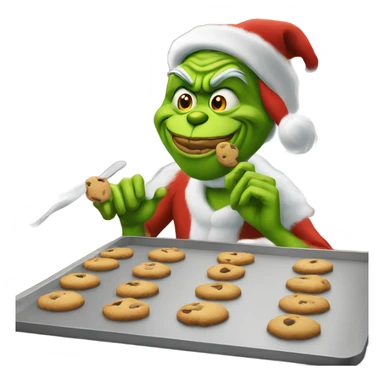 grinch baking cookies sticker