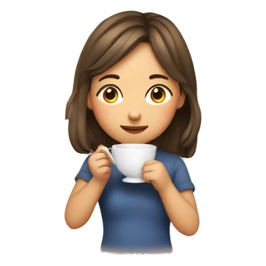 Girl sipping tea sticker