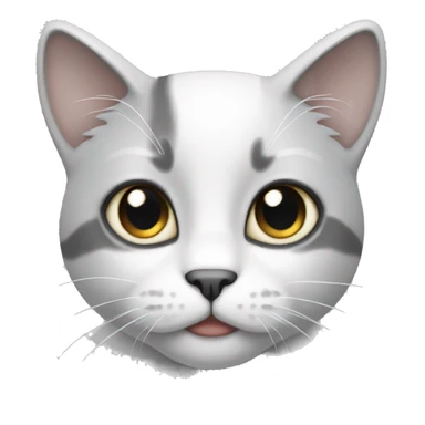 cat white and grey sticker