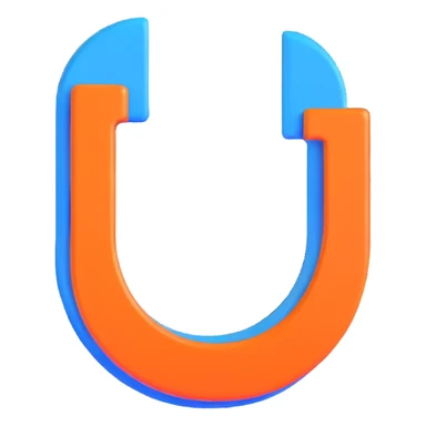 blue horseshoe magnet sticker