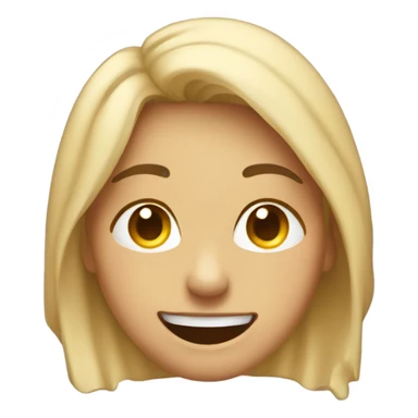 A woman with a large smile and tears streaming down her face  sticker