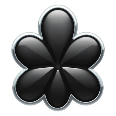 Trébol  color negro con cinco hojas  sticker