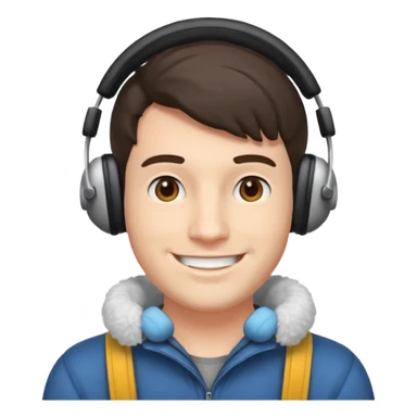 man wearing earmuff sticker