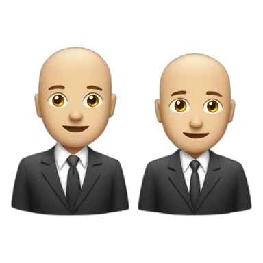 2 businessmen with shaved heads, one black one white, both on cell phones sticker