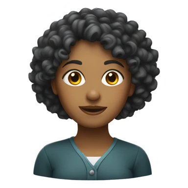 curly woman teache sticker